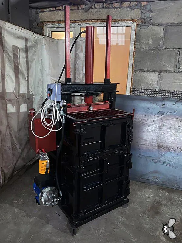 EURO Prasa hydrauliczna 5 ton do makulatury, folii PET, butelek plastikowych, szmat i tekstyliów