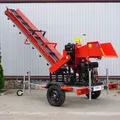 Измельчитель веток TN-130DК3L (Дизель 14л.с) с конвейерной лентой 3м на прицепе