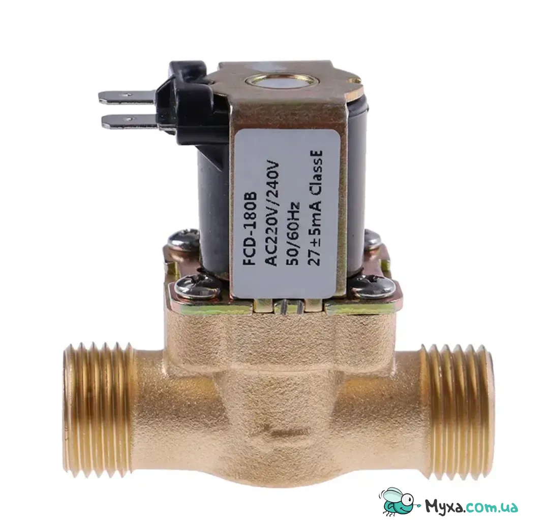 Solenoid valve Brass 220 Volt 1/2", for water, plumbing, liquids