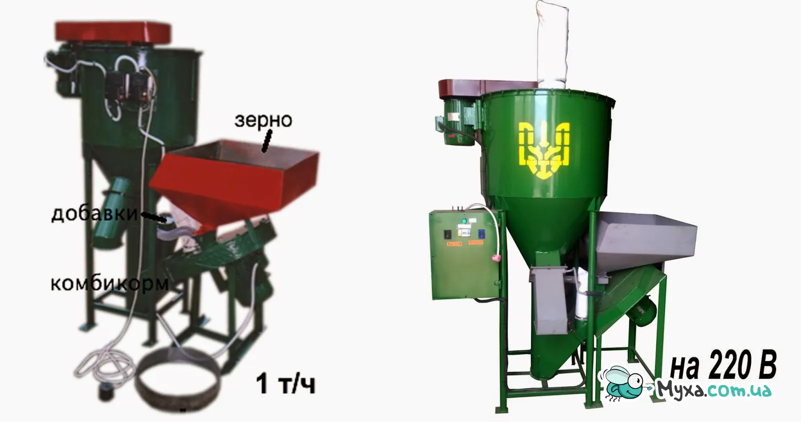 Мини-комбикормовые установки для животных, птицы и рыбы (220/380В)